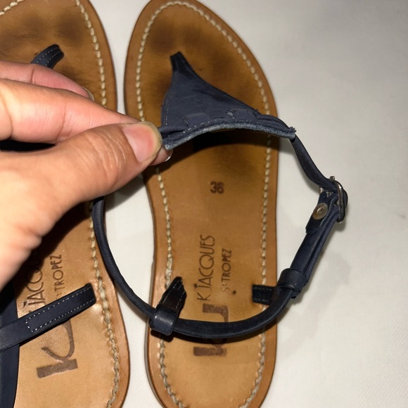 K.Jacques picon navy blue leather sandals - Picture 3 of 7